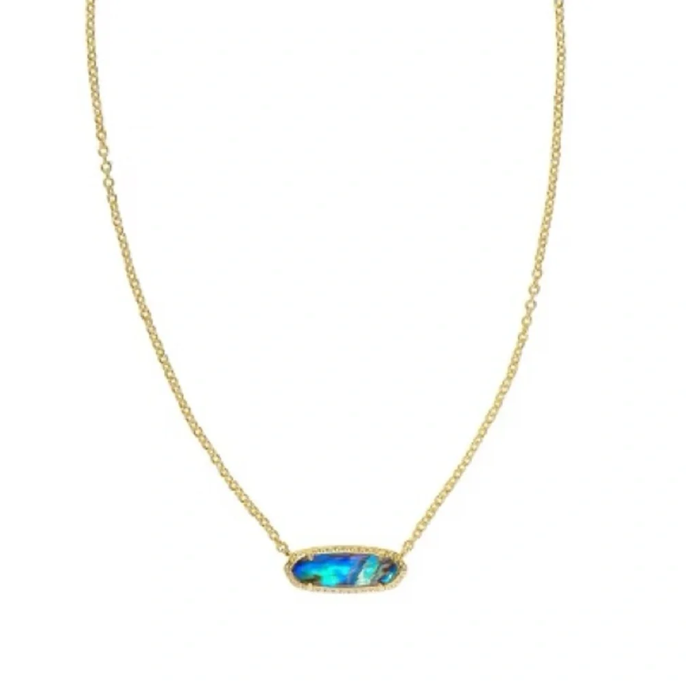 Kendra Scott Eva 14k Gold Multicolor Abalone 19” Pendant Necklace - Picture 2 of 12
